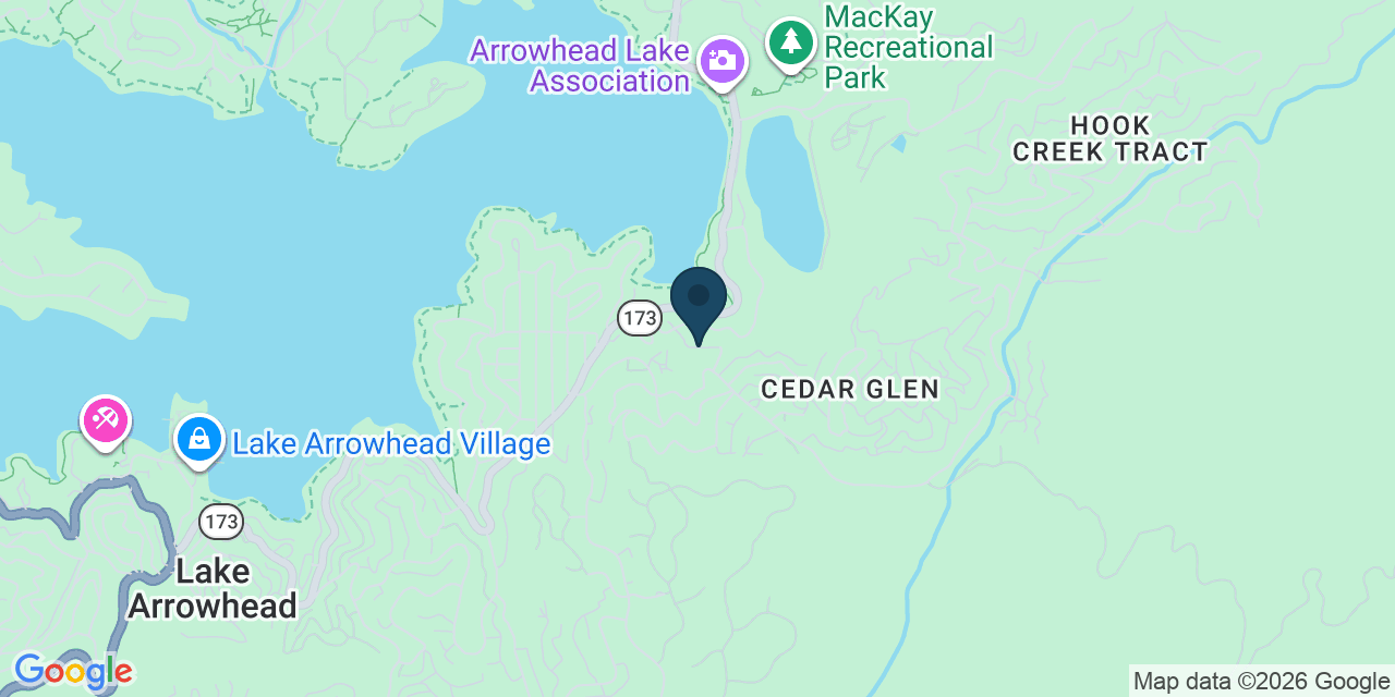 Map showing Lake Arrowhead, San Bernardino County, CA