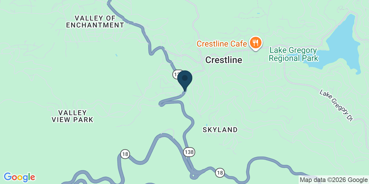 Map showing Crestline, San Bernardino County, CA
