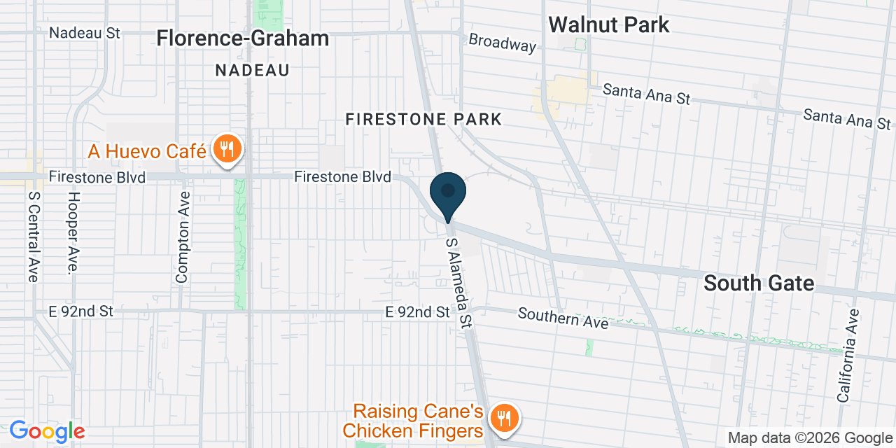 Map showing Florence-Graham, Los Angeles County, CA
