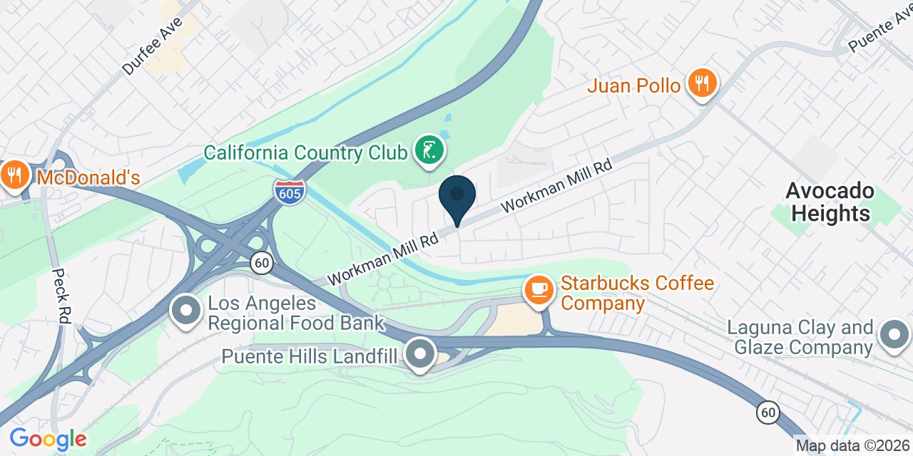 Map showing Avocado Heights, Los Angeles County, CA