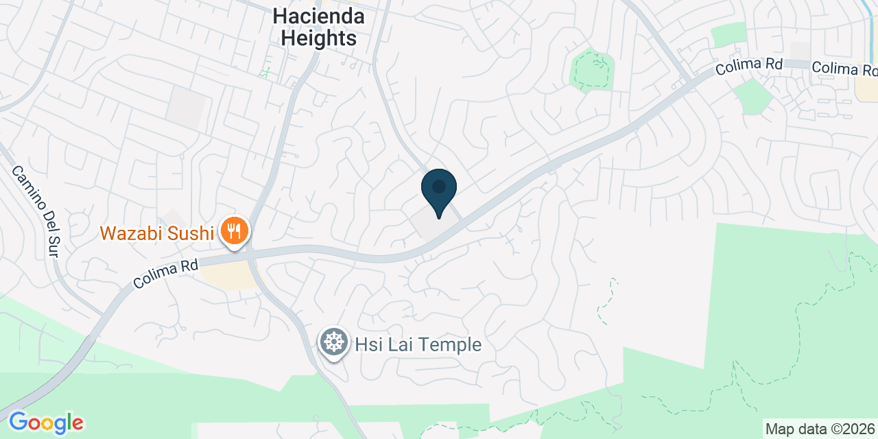 Map showing Hacienda Heights, Los Angeles County, CA