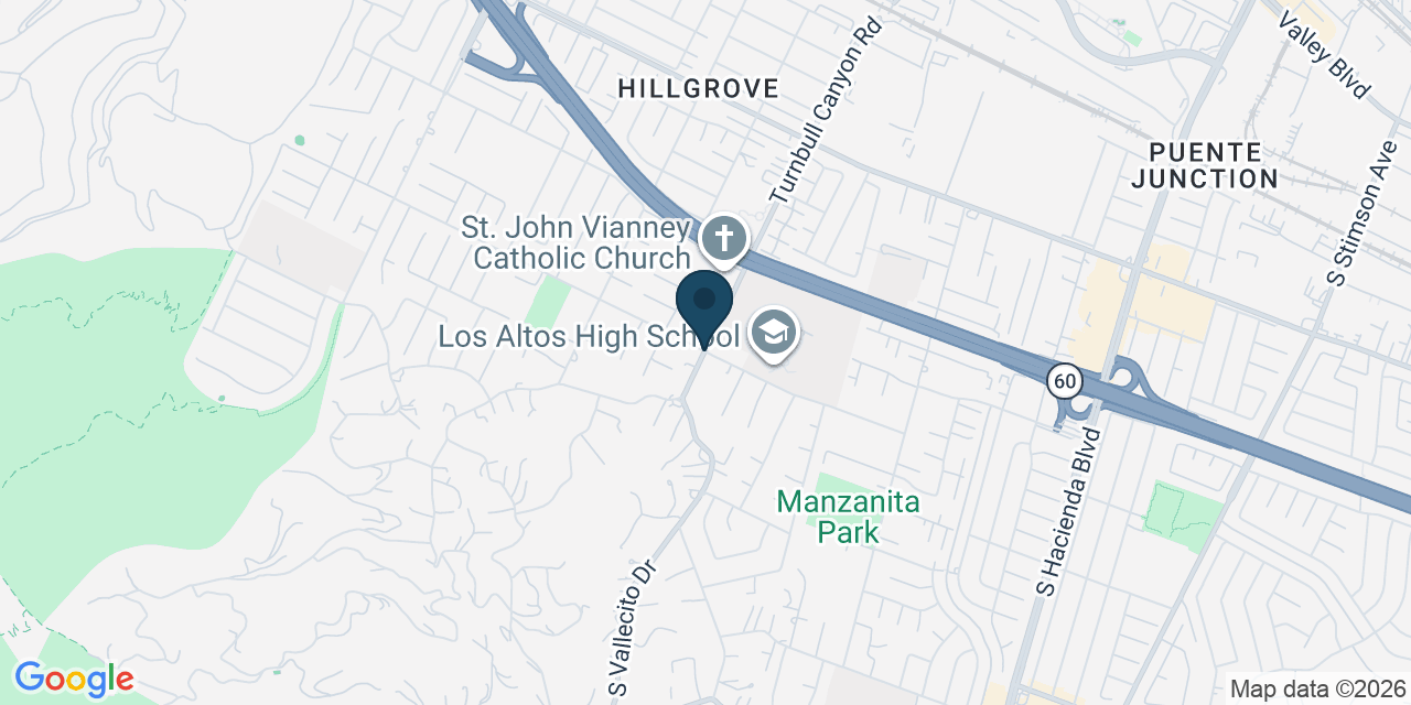 Map showing Hacienda Heights, Los Angeles County, CA