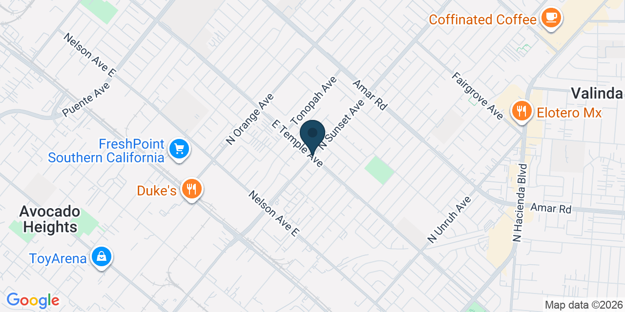 Map showing La Puente, Los Angeles County, CA