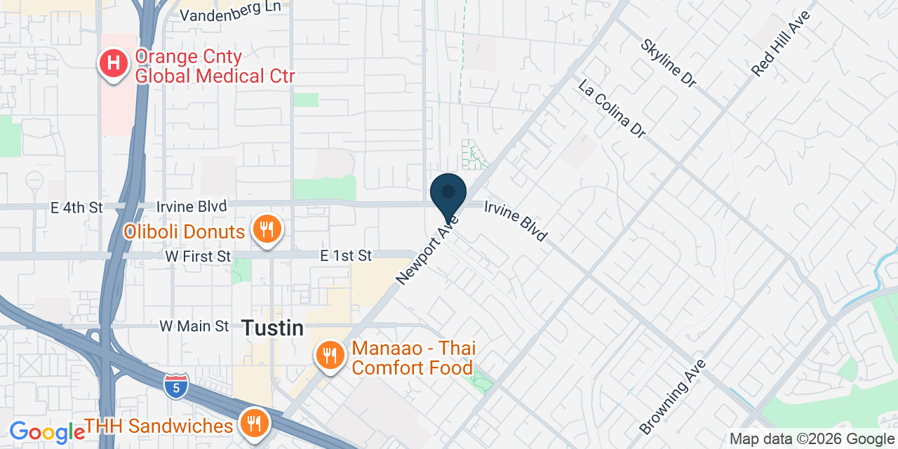 Map showing Orange County, CA