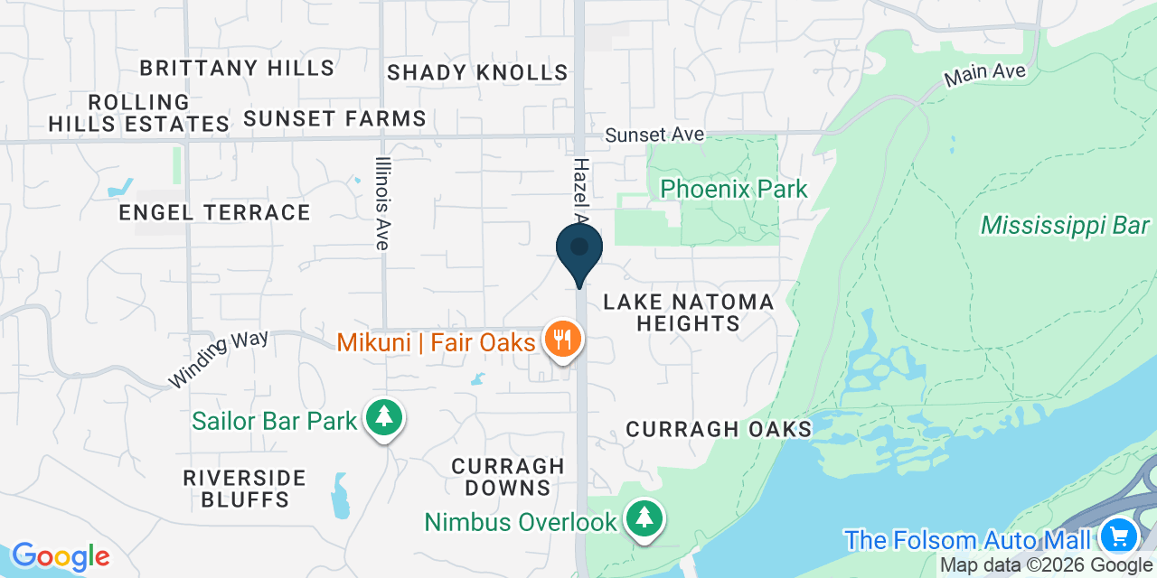 Map showing Fair Oaks, Sacramento County, CA