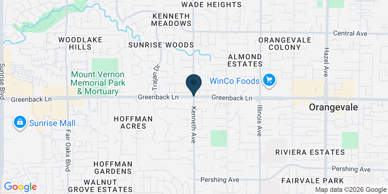 Map showing Orangevale, Sacramento County, CA