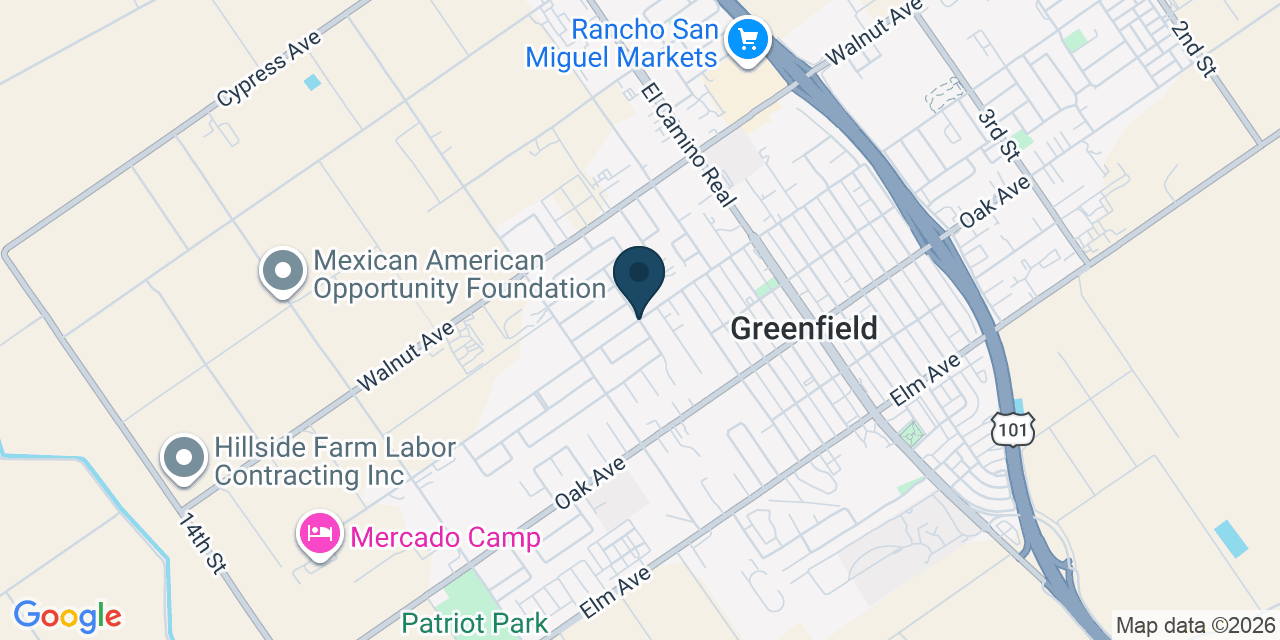 Map showing Greenfield, Monterey County, CA
