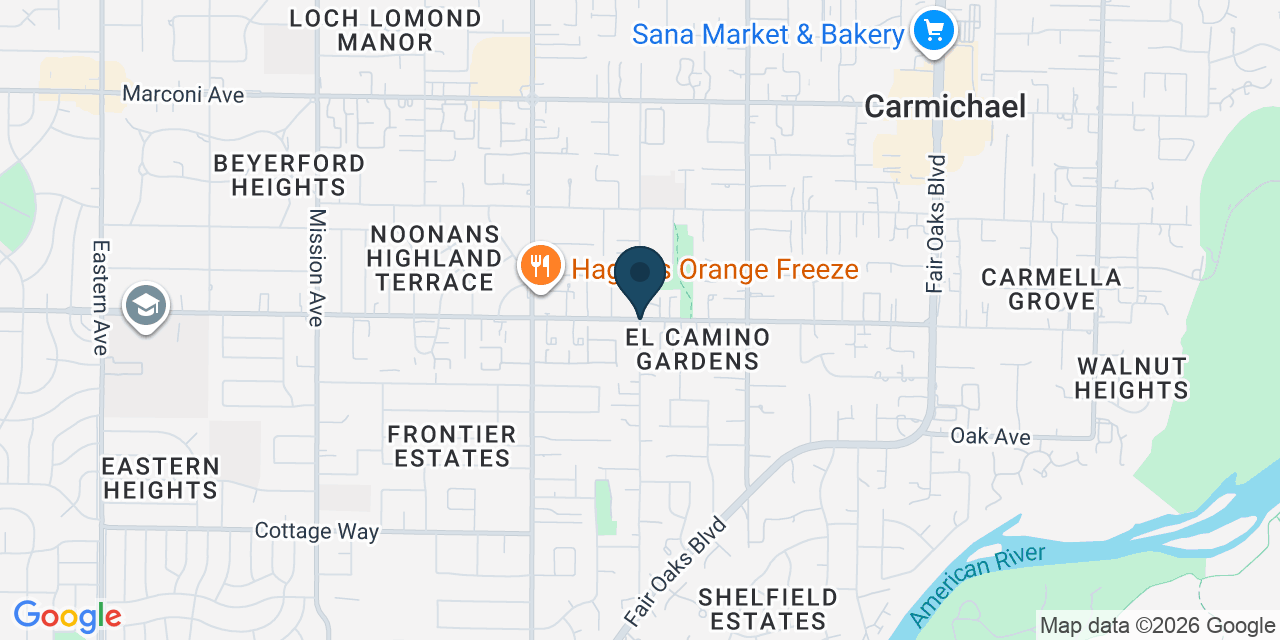 Map showing Carmichael, Sacramento County, CA