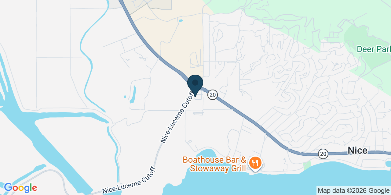 Map showing Nice, Lake County, CA