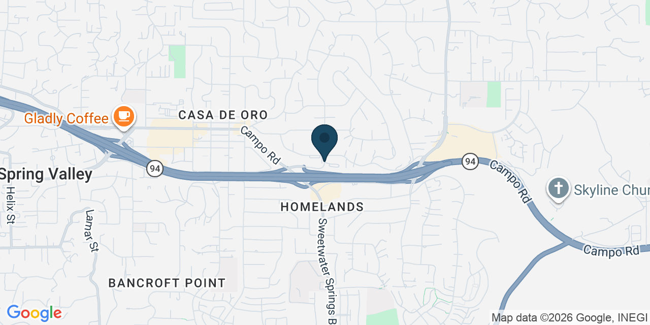 Map showing Spring Valley, San Diego County, CA