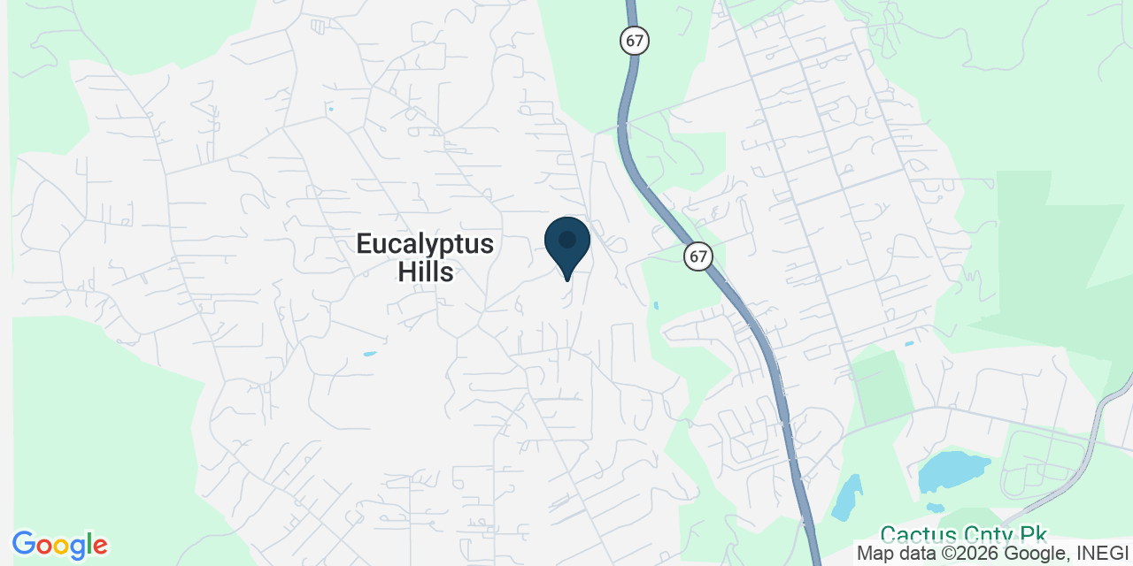 Map showing Lakeside, San Diego County, CA