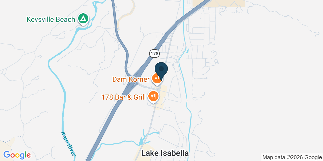 Map showing Lake Isabella, Kern County, CA