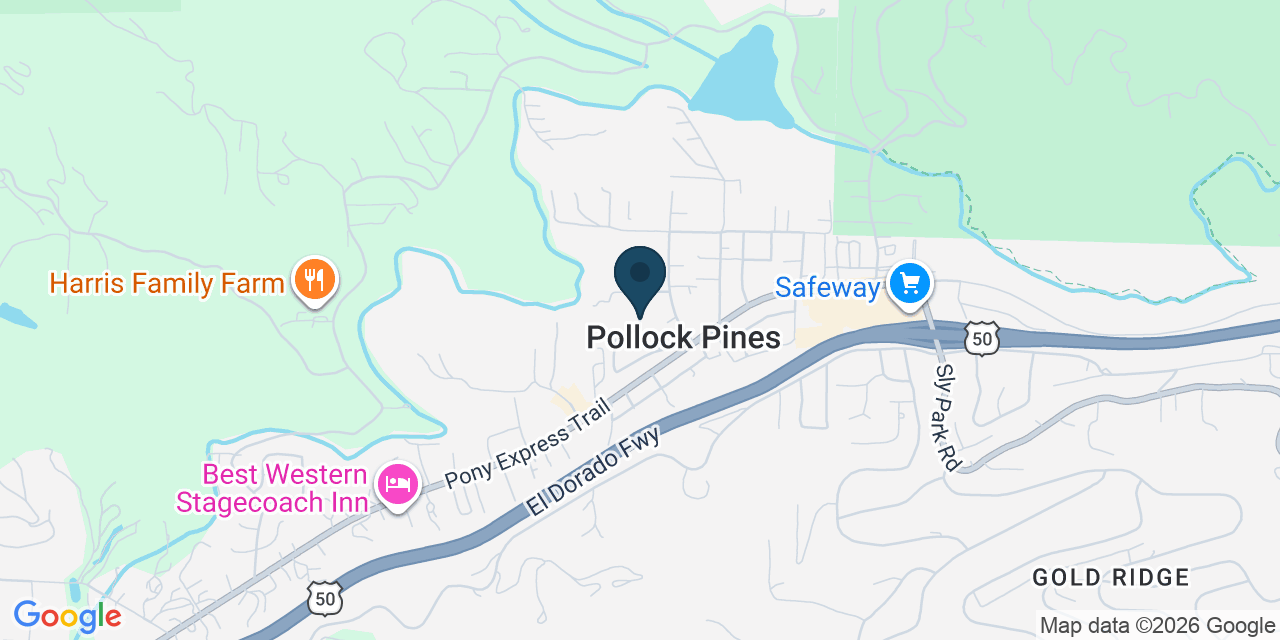 Map showing Pollock Pines, El Dorado County, CA