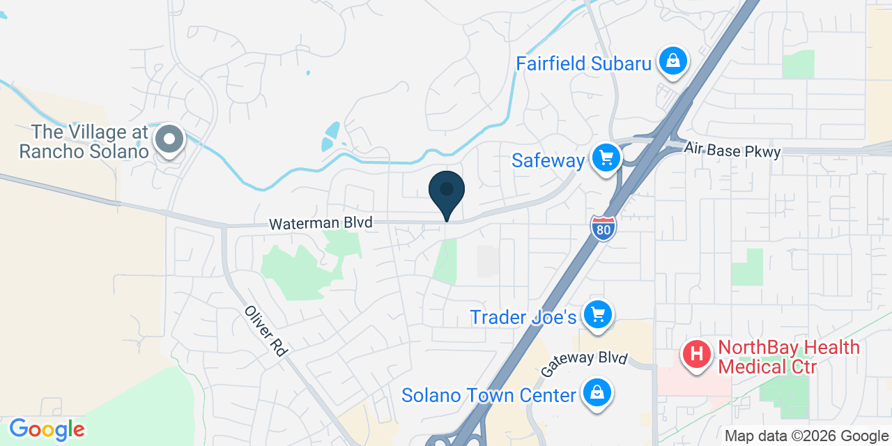 Map showing Fairfield, Solano County, CA