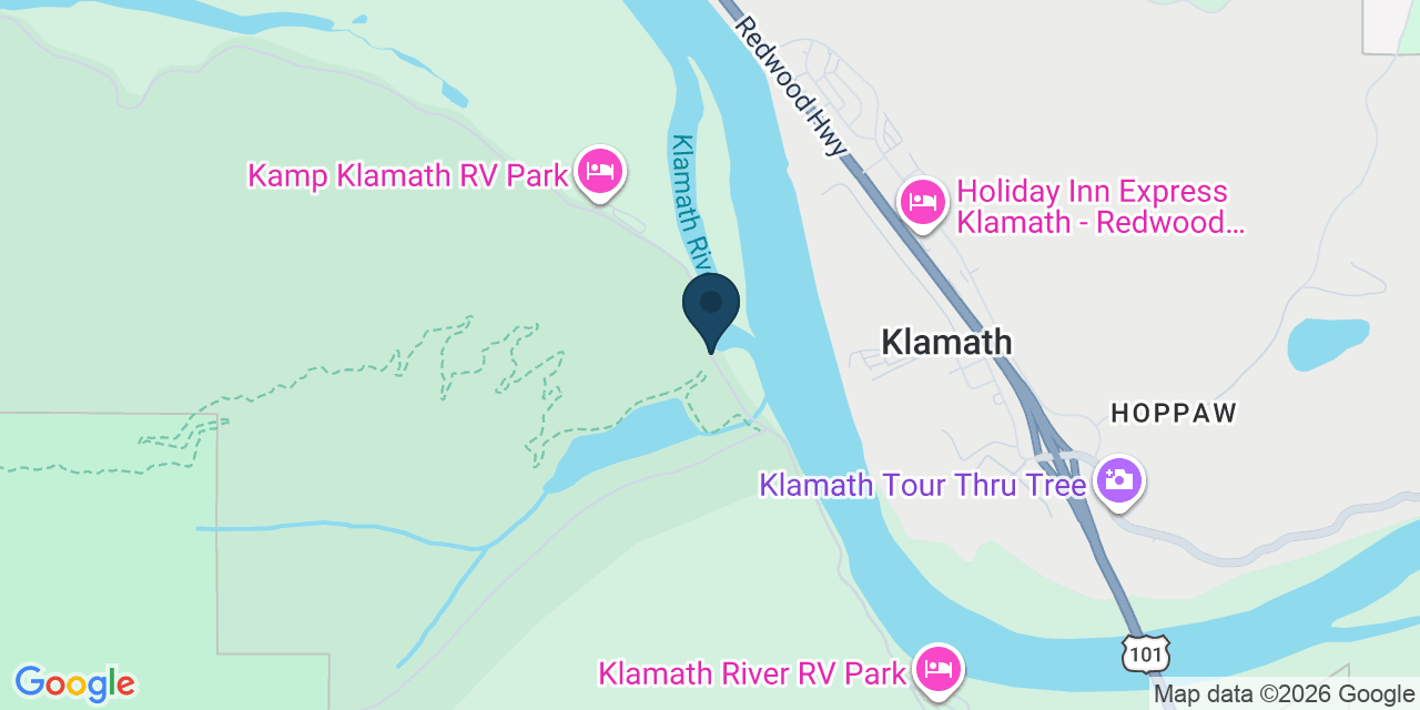 Map showing Klamath, Del Norte County, CA