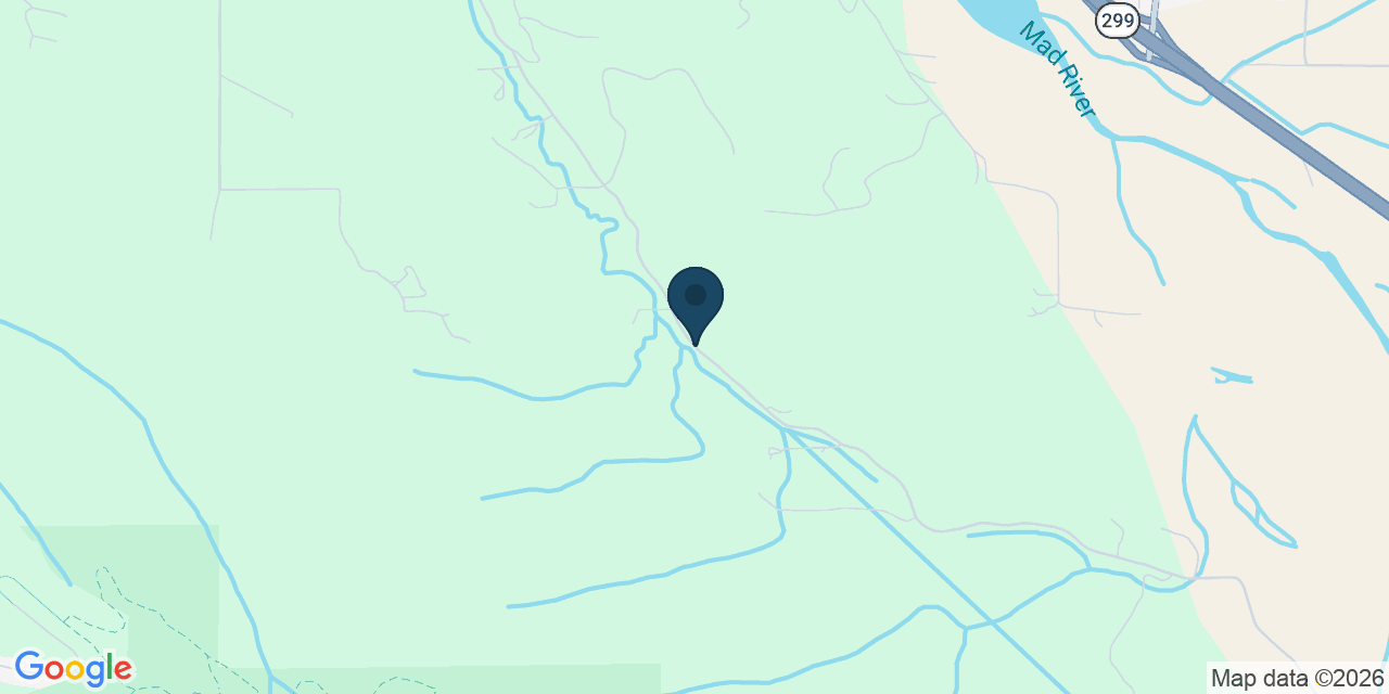 Map showing Humboldt County, CA