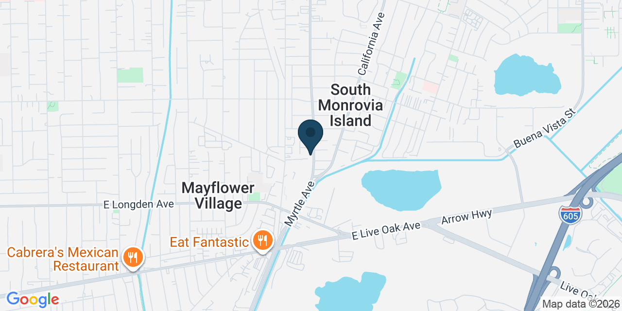 Map showing Monrovia, Los Angeles County, CA
