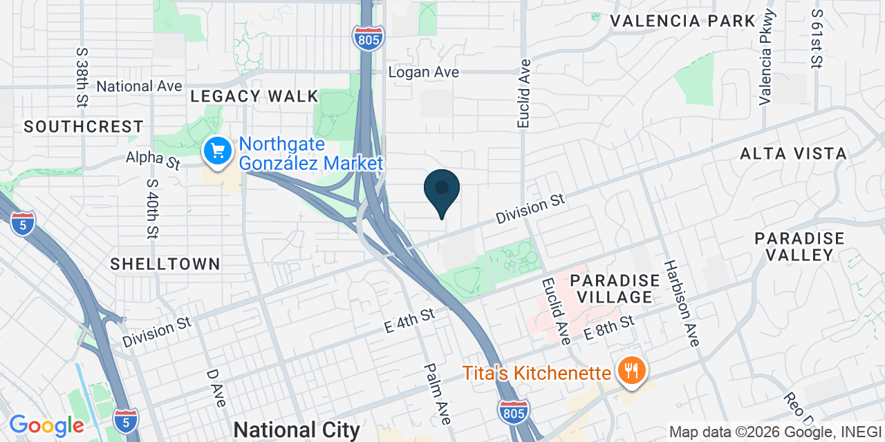 Map showing National City, San Diego County, CA