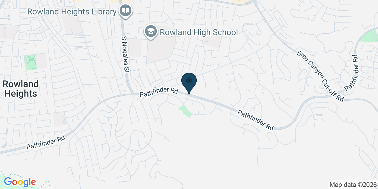 Map showing Rowland Heights, Los Angeles County, CA
