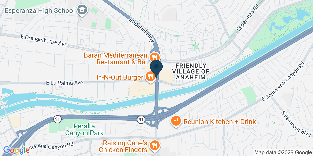 Map showing Orange County, CA