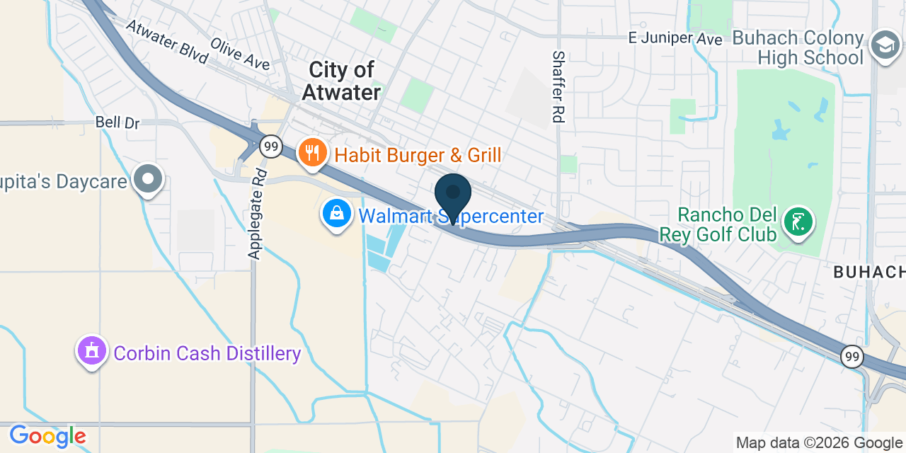 Map showing City of Atwater, Merced County, CA