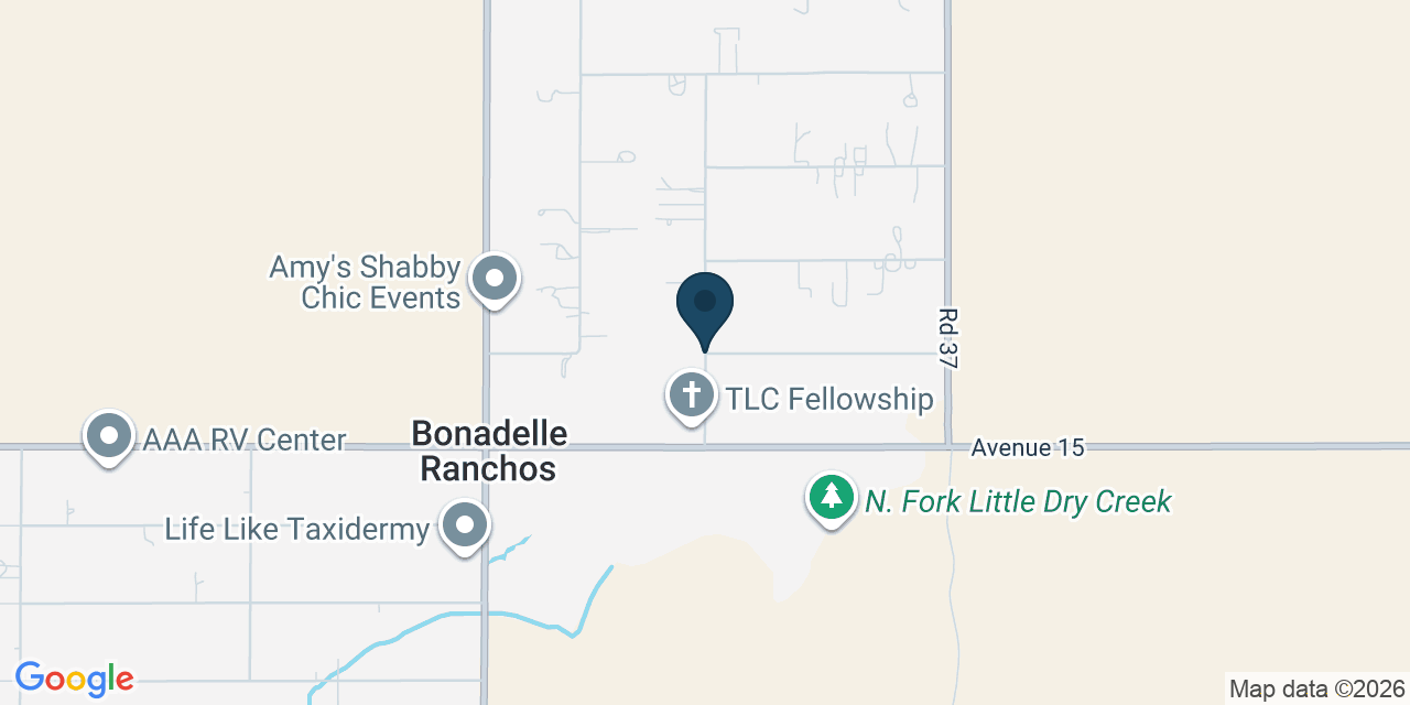 Map showing Bonadelle Ranchos, Madera County, CA