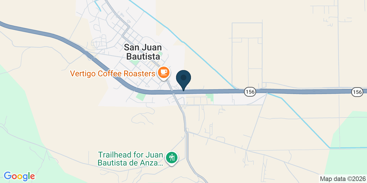 Map showing San Juan Bautista, San Benito County, CA
