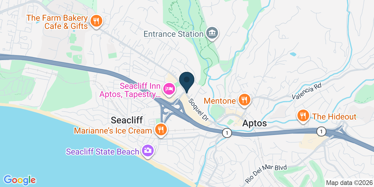 Map showing Aptos, Santa Cruz County, CA