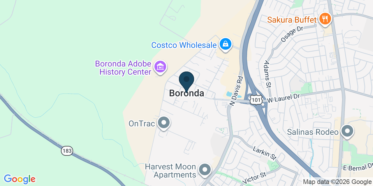 Map showing Boronda, Monterey County, CA