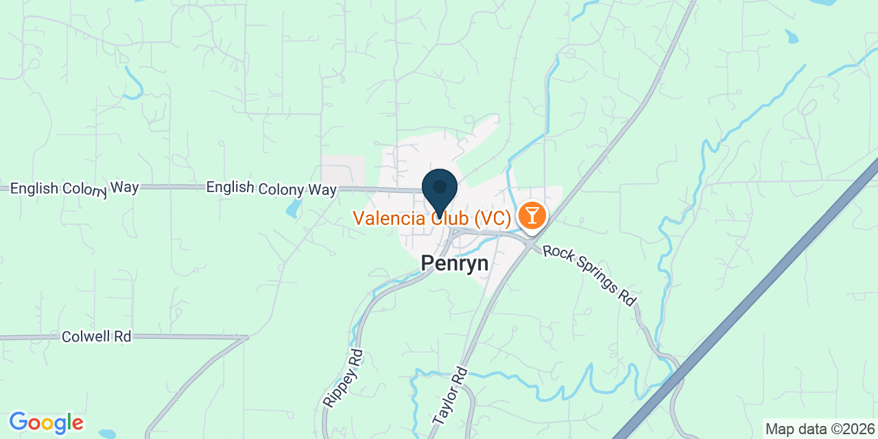 Map showing Penryn, Placer County, CA