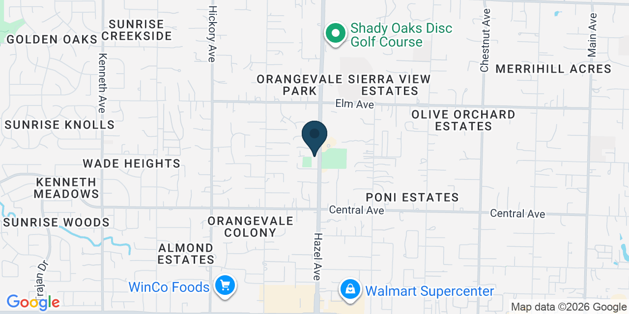 Map showing Orangevale, Sacramento County, CA
