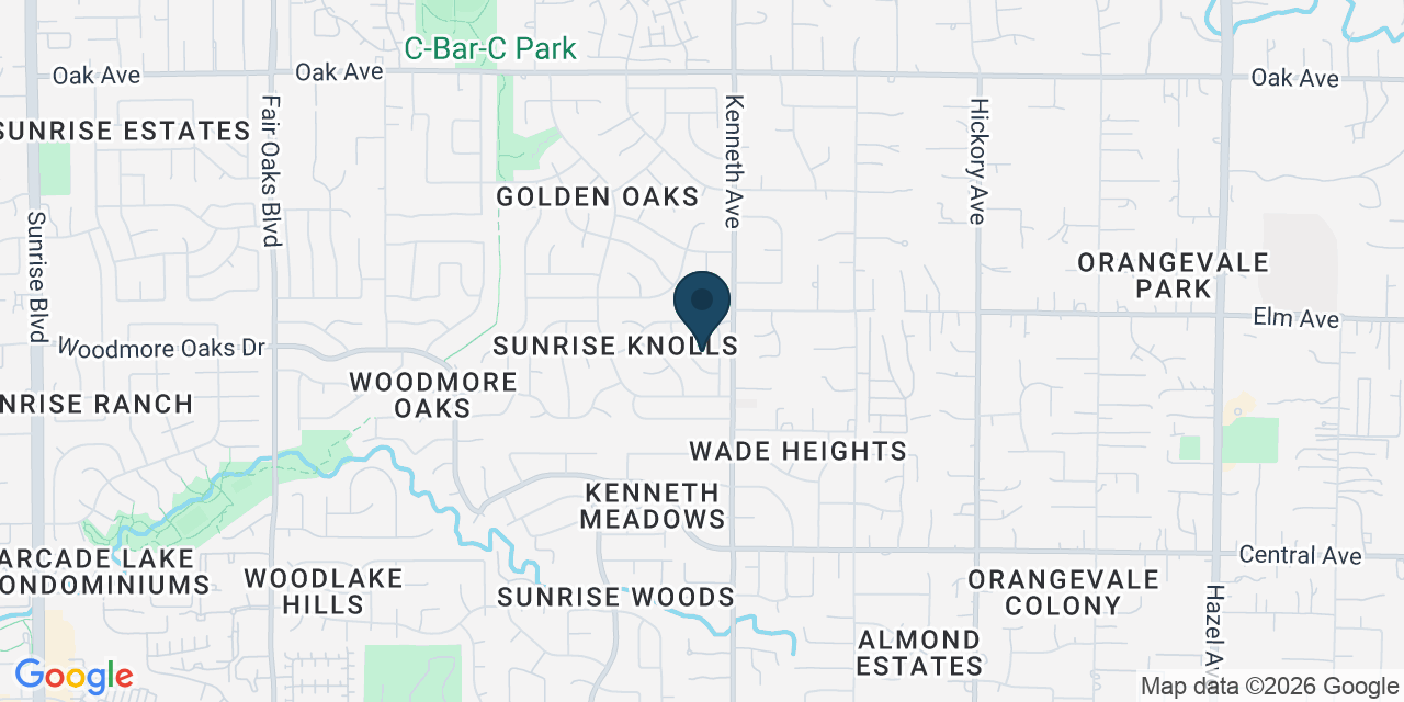 Map showing Orangevale, Sacramento County, CA