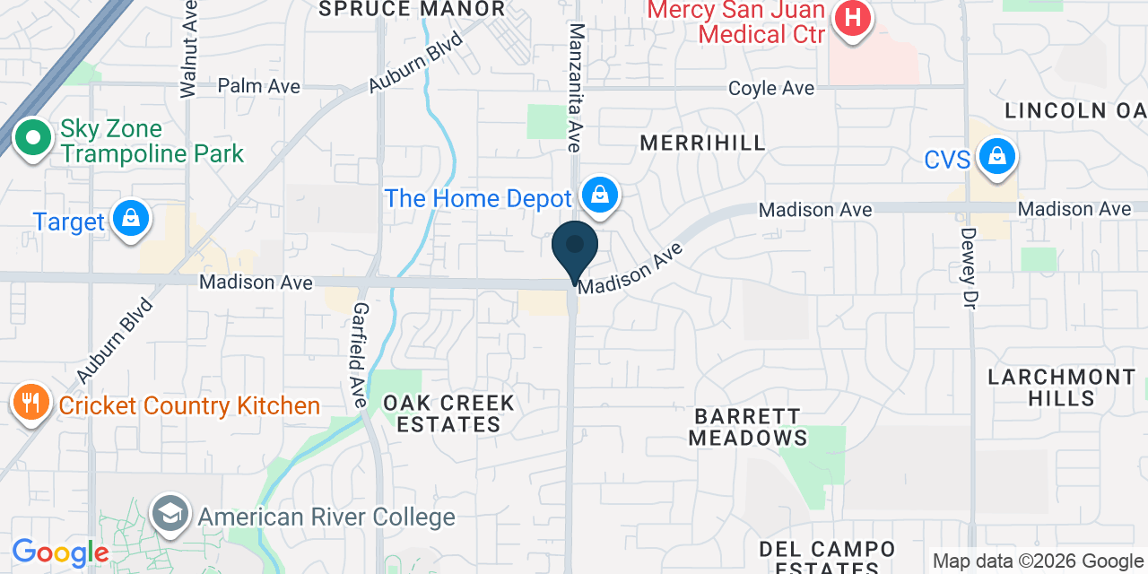Map showing Carmichael, Sacramento County, CA