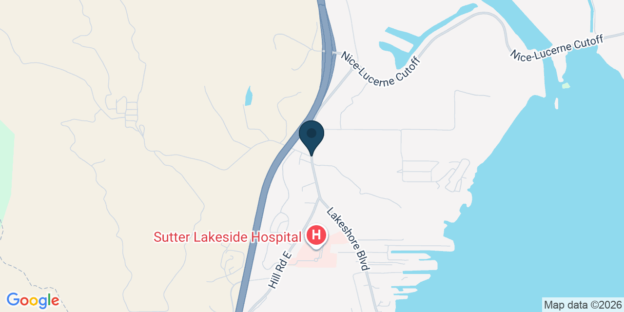 Map showing North Lakeport, Lake County, CA