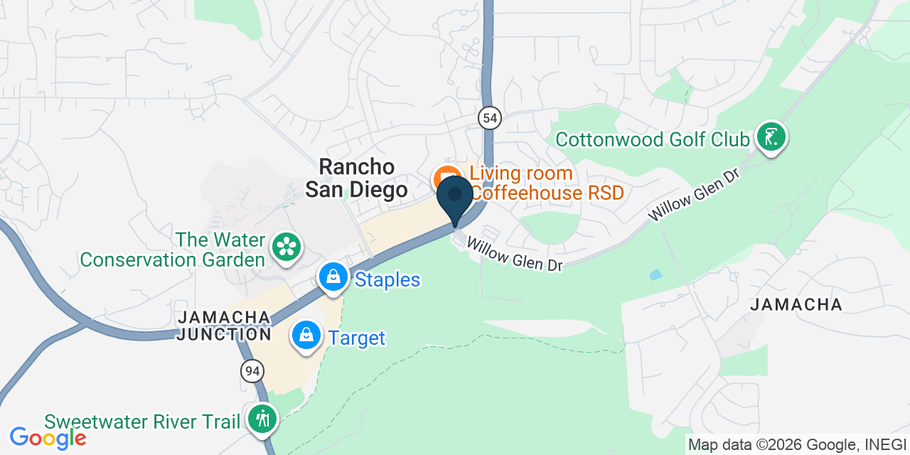 Map showing Rancho San Diego, San Diego County, CA