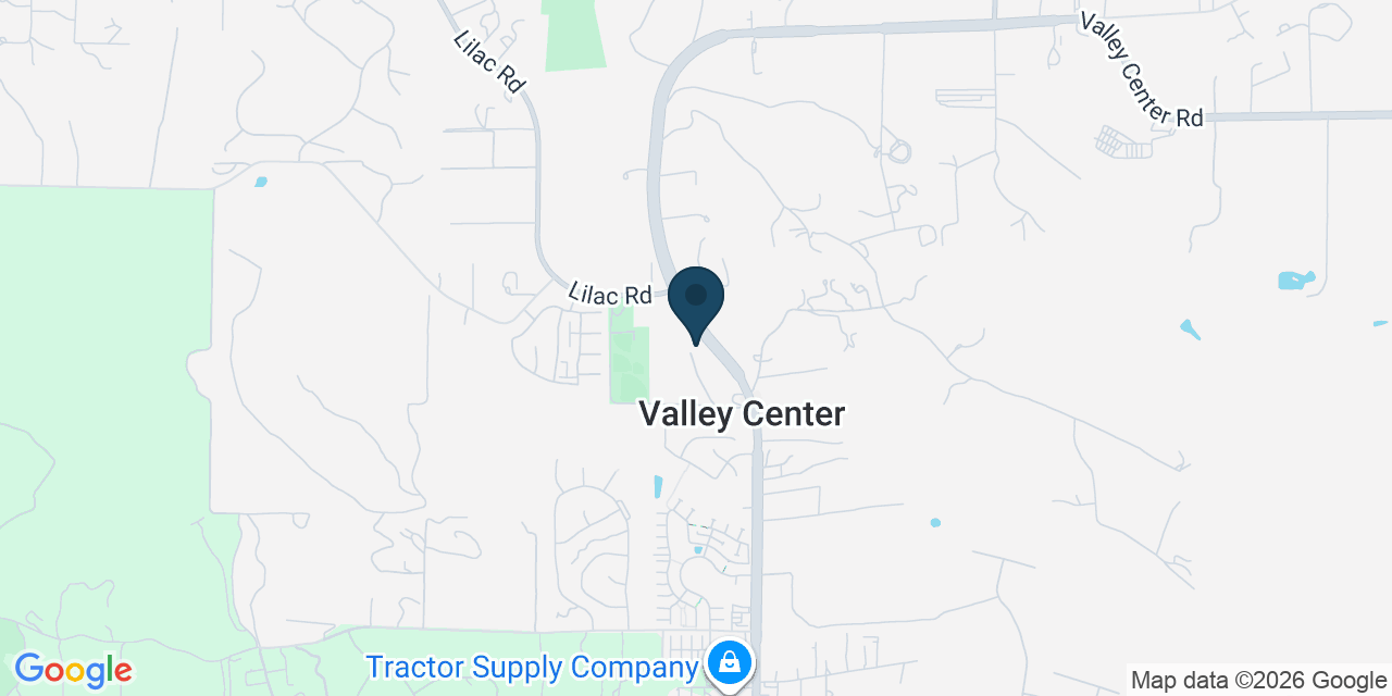 Map showing Valley Center, San Diego County, CA