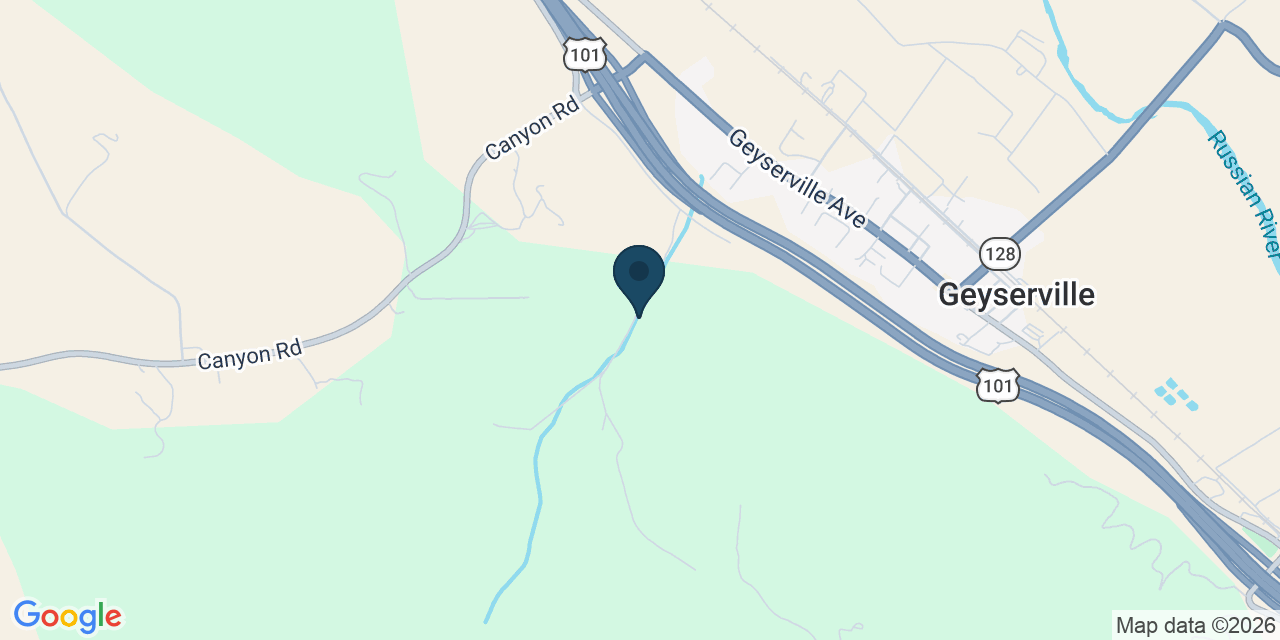 Map showing Geyserville, Sonoma County, CA
