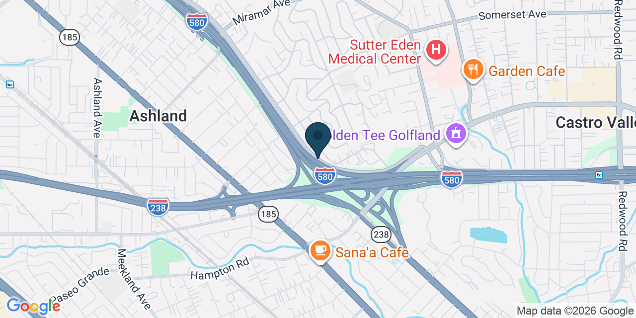 Map showing Alameda County, CA