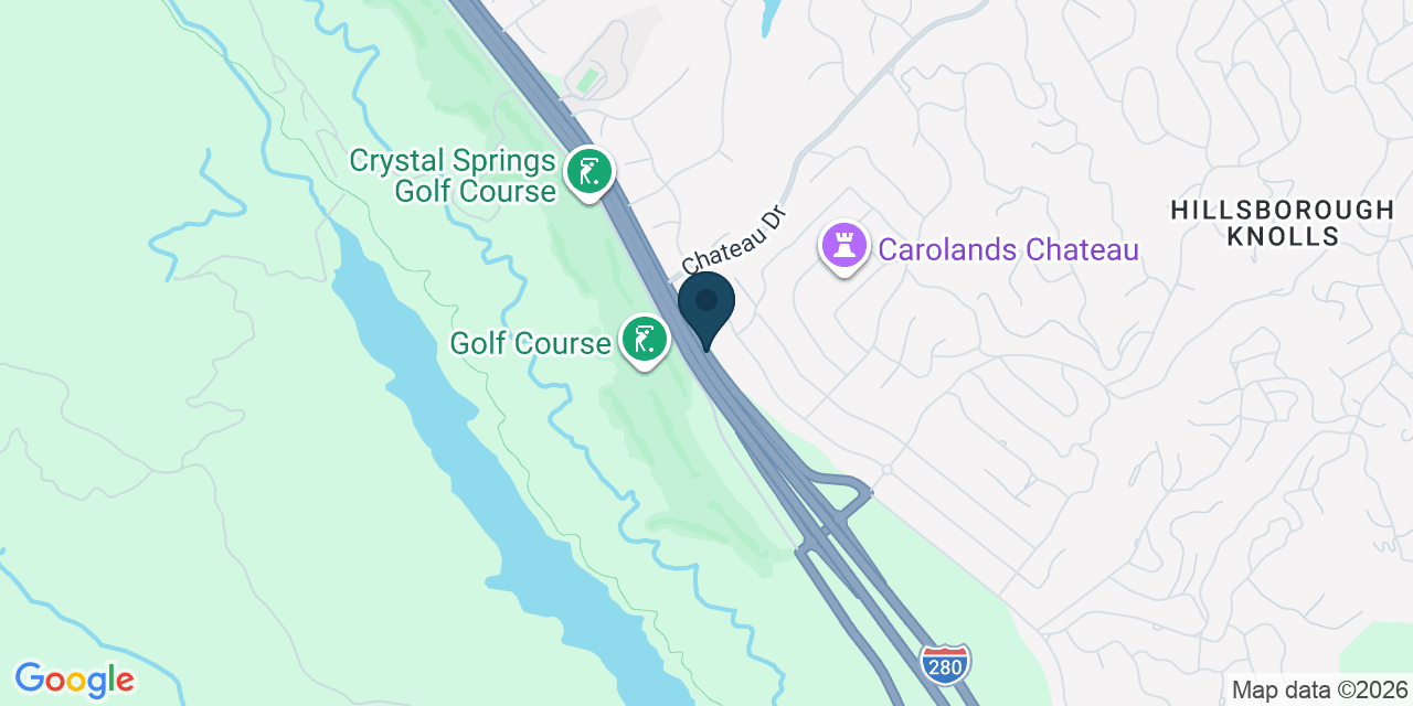 Map showing Hillsborough, San Mateo County, CA