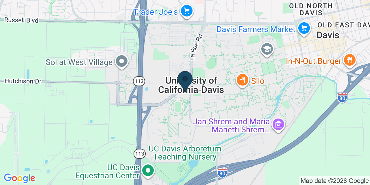 Map showing Davis, CA