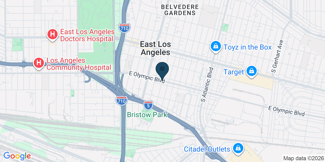 Map showing East Los Angeles, Los Angeles County, CA