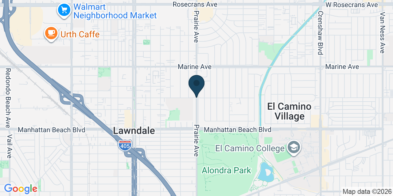 Map showing Lawndale, Los Angeles County, CA