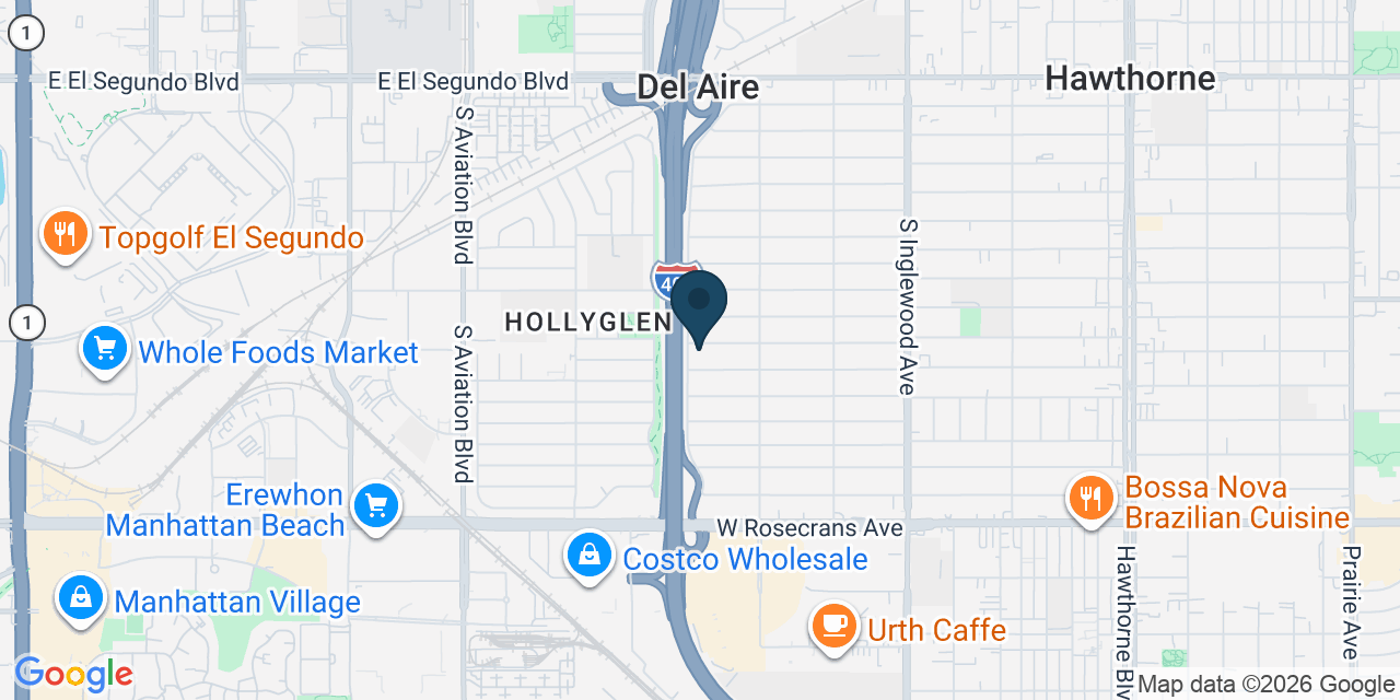 Map showing Hawthorne, Los Angeles County, CA