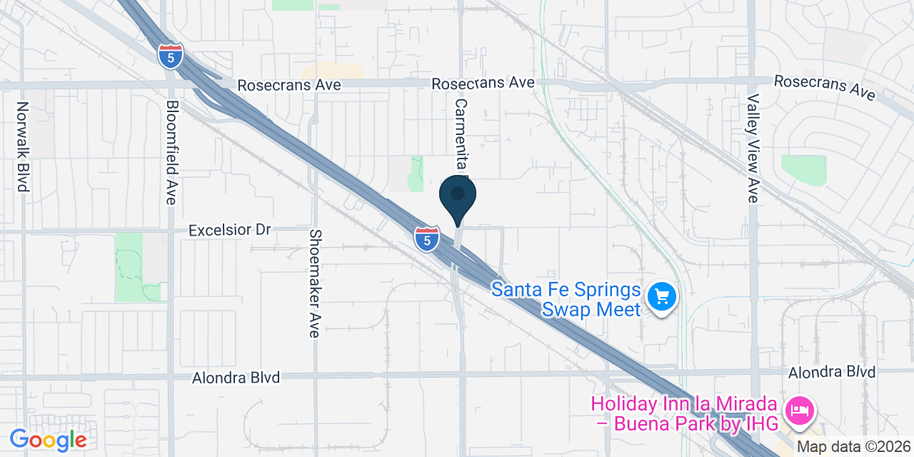 Map showing Norwalk, Los Angeles County, CA