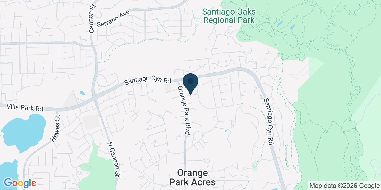 Map showing Orange County, CA