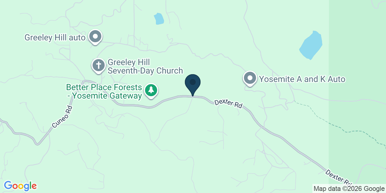 Map showing Greeley Hill, Mariposa County, CA