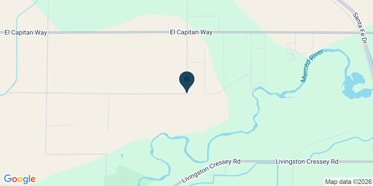 Map showing Merced County, CA