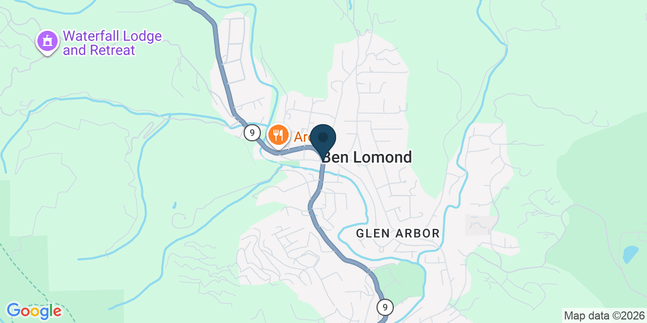 Map showing Ben Lomond, Santa Cruz County, CA