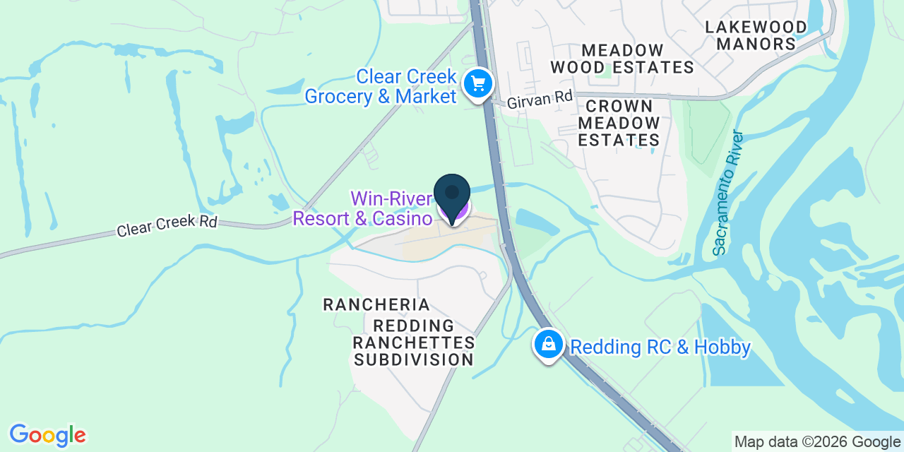 Map showing Redding, Shasta County, CA