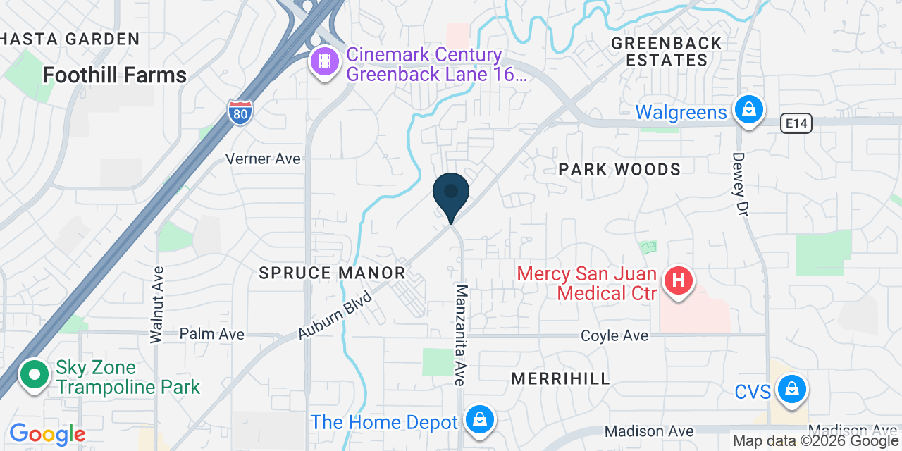Map showing Carmichael, Sacramento County, CA
